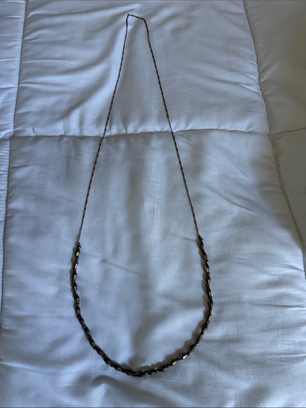 Delicate Hematite Bead Long Necklace - Women Jewelry